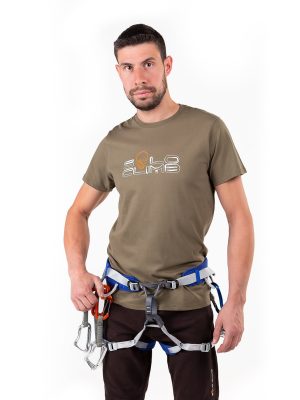 Camiseta de algodón de hombre color verde de Solo Climb