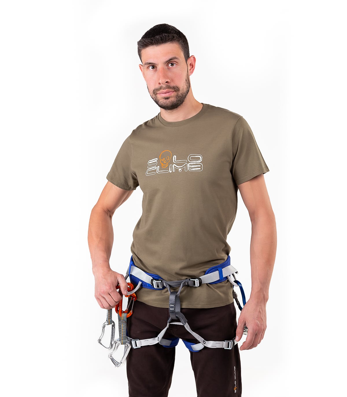 Camiseta de algodón de hombre color verde de Solo Climb