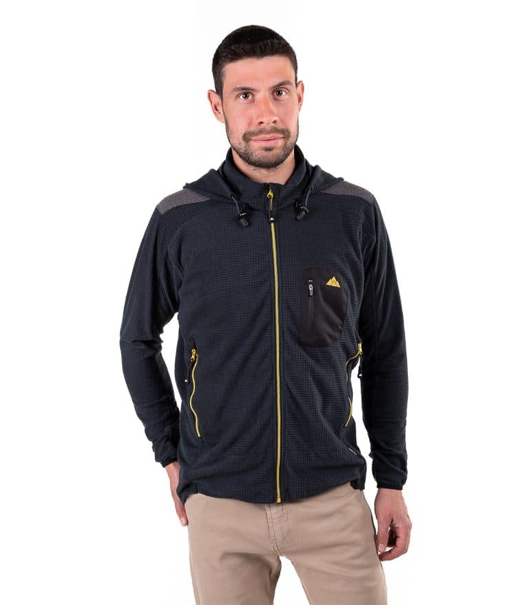 Forro polar de Hombre negro dorado con cremallera dorado Grizzly de Solo Climb