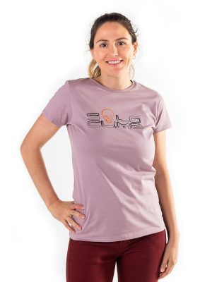 Camiseta de algodón de mujer color rosa de Solo Climb